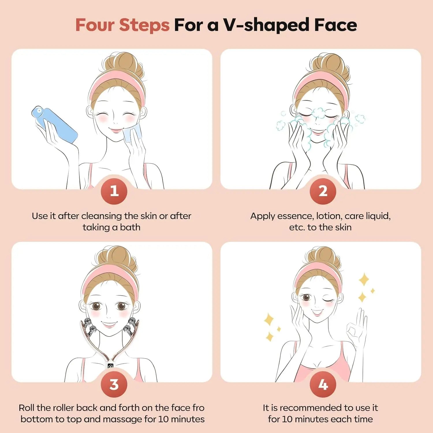 V Face EMS Face Lifting Roller Massager