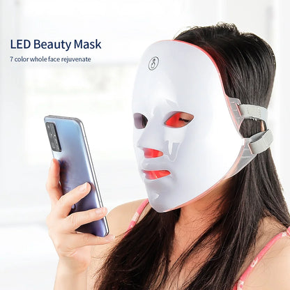 Wireless 7-Color LED Face &amp; Neck Beauty Mask